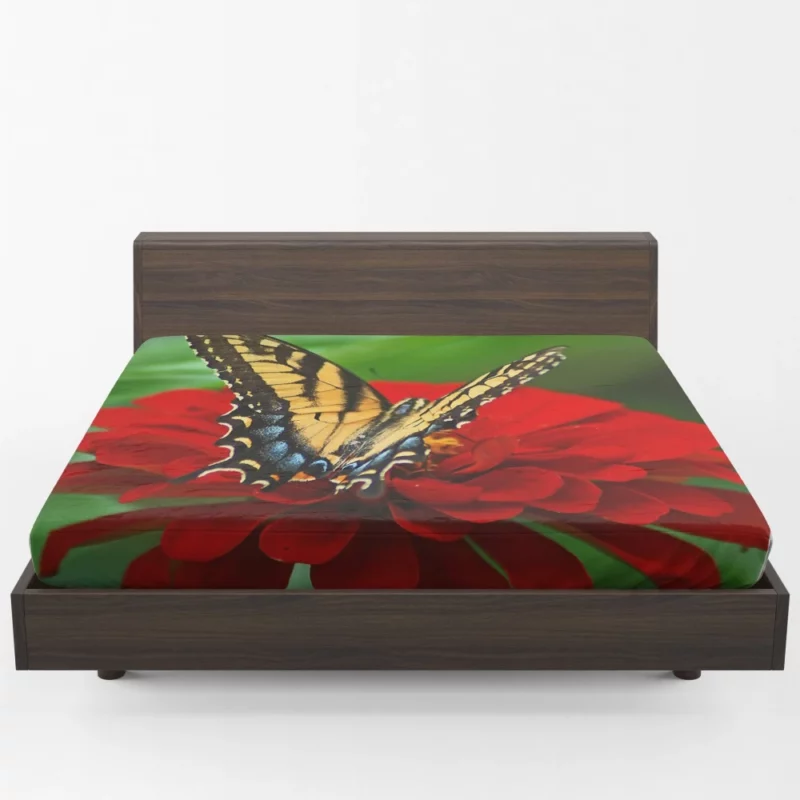 Butterfly Floral Dance Vibrant Elegance Fitted Sheet