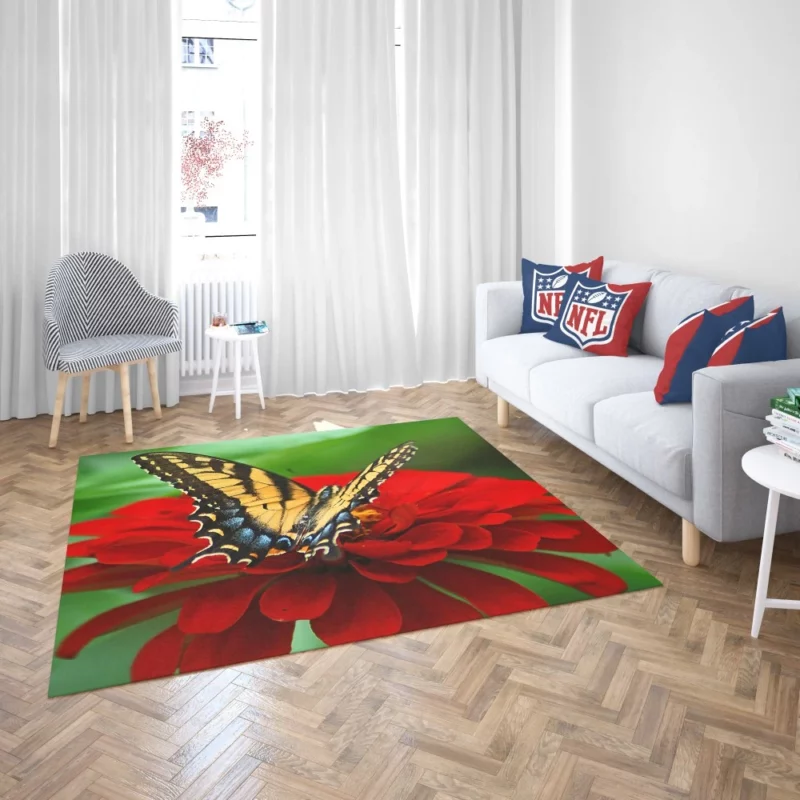 Butterfly Floral Dance Vibrant Elegance Rug 2