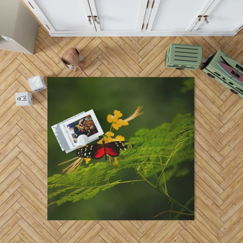 Butterfly Gentle Flight Nature Whimsy Rug