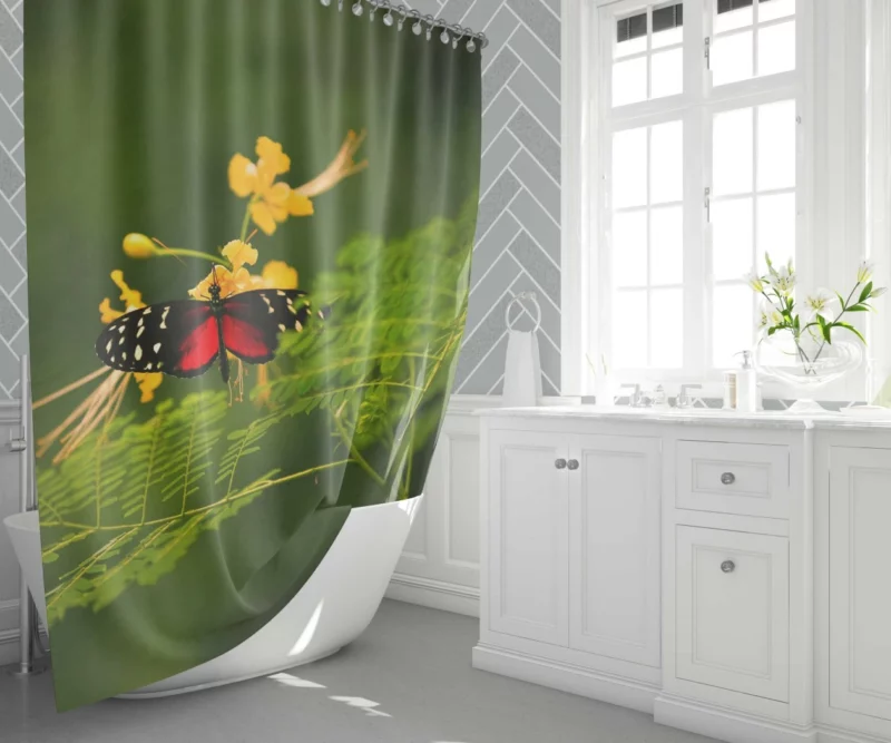 Butterfly Gentle Flight Nature Whimsy Shower Curtain 1