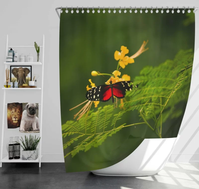 Butterfly Gentle Flight Nature Whimsy Shower Curtain