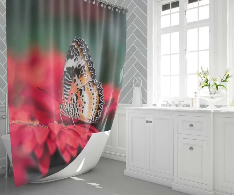 Butterfly Nectar Quest Floral Elegance Shower Curtain 1