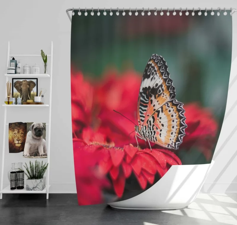 Butterfly Nectar Quest Floral Elegance Shower Curtain