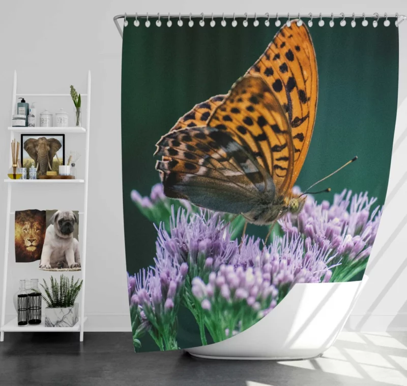 Butterfly and Blooms Shower Curtain