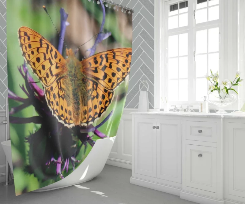 Butterfly on Blossom Delicate Elegance Shower Curtain 1