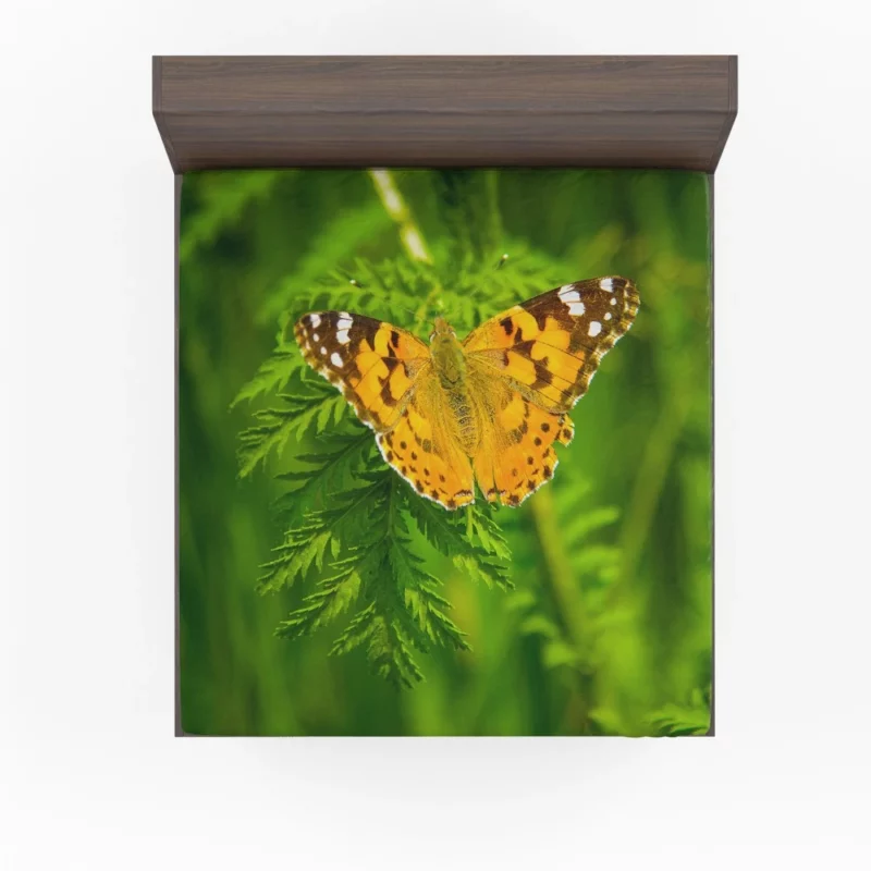 Butterfly on Green Leaf Natural Beauty Fitted Sheet 1