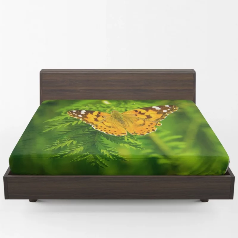 Butterfly on Green Leaf Natural Beauty Fitted Sheet