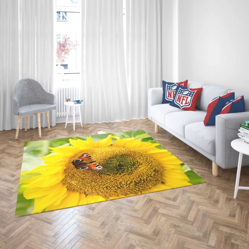 Butterfly on Sunflower Nature Delight Rug 2