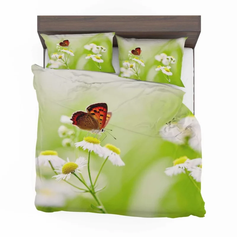 Butterfly on White Flower Delicate Elegance Bedding Set 1