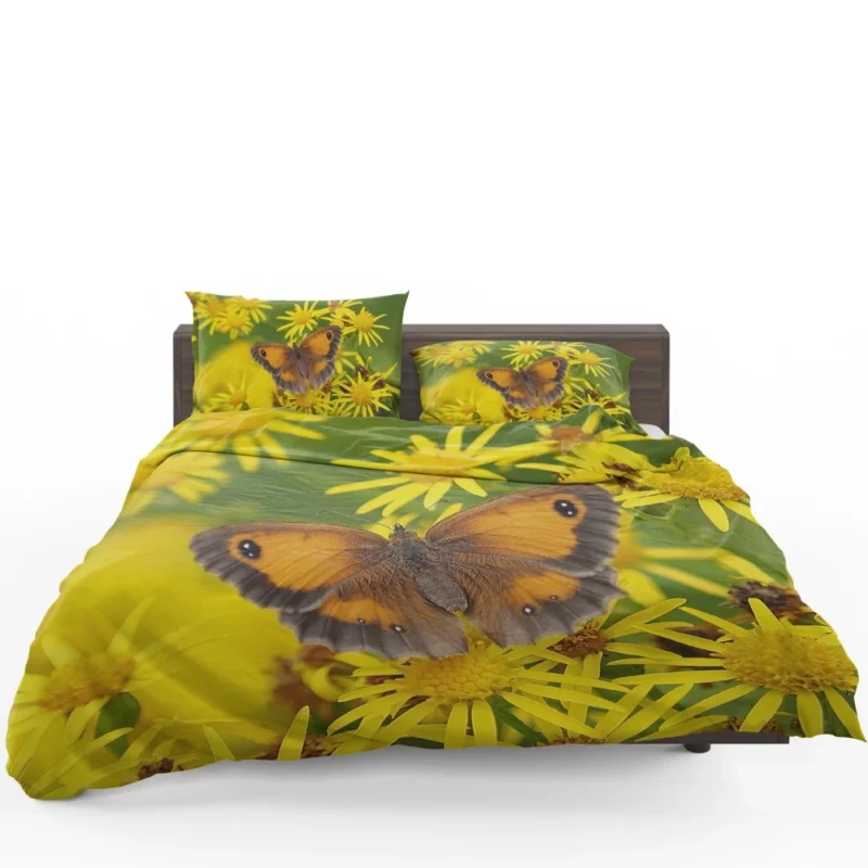 Butterfly on Yellow Flower Floral Serenity Bedding Set