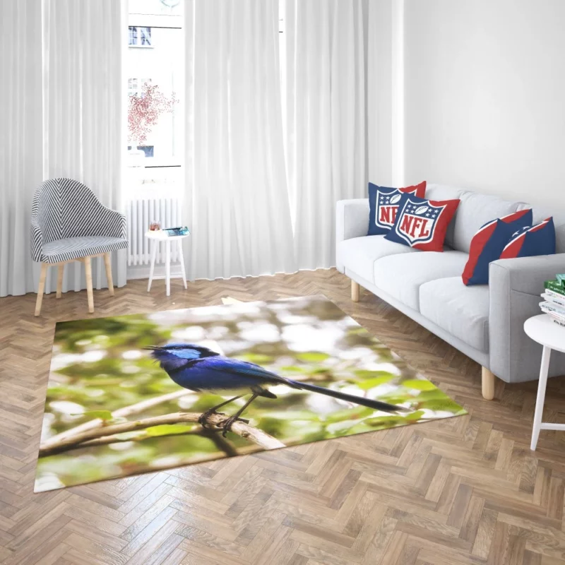 Cafe Poet Bird Enigmatic Aura Winged Inspiration Rug 2