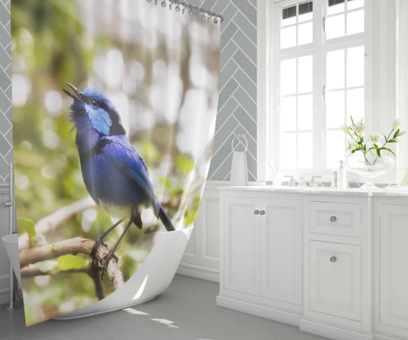 Cafe Poet Bird Enigmatic Aura Winged Inspiration Shower Curtain 1