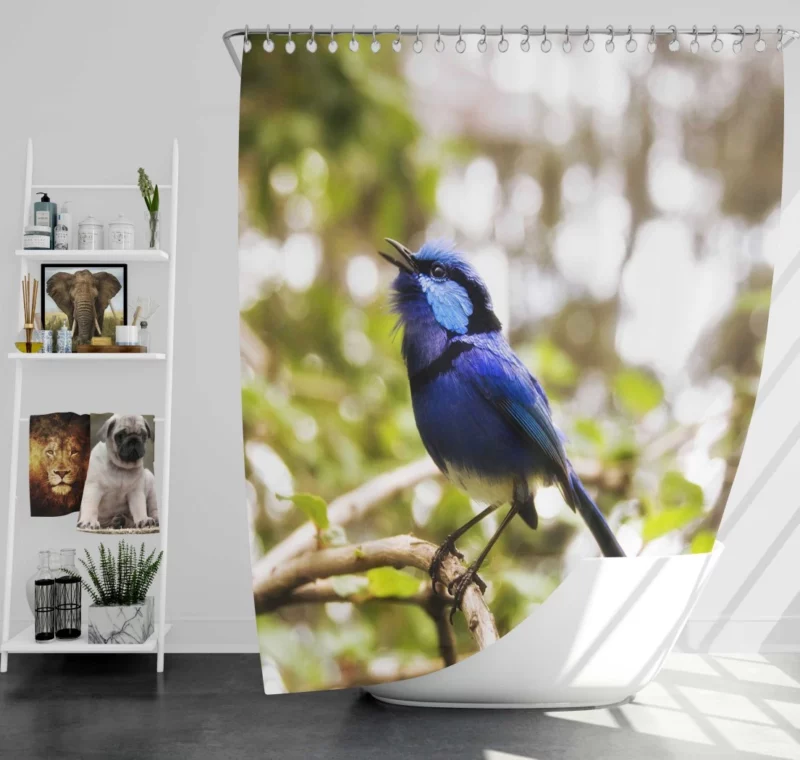 Cafe Poet Bird Enigmatic Aura Winged Inspiration Shower Curtain