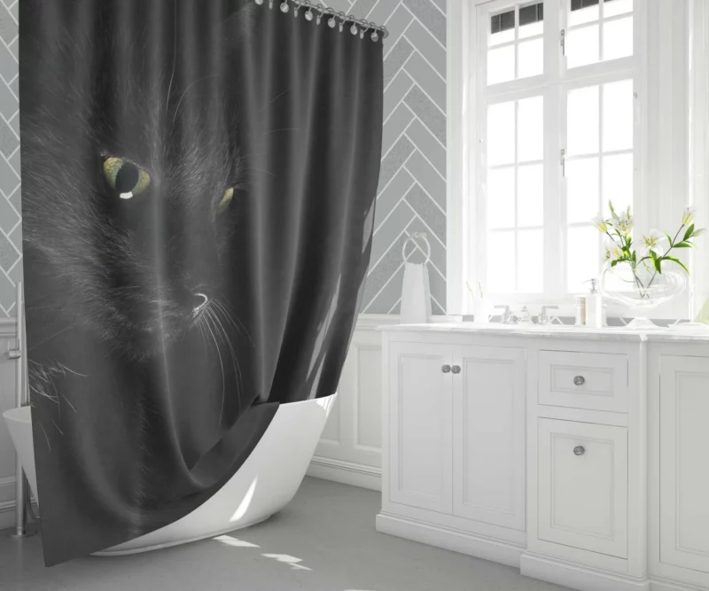 Captivating Cat Eye Feline Mystery Shower Curtain 1