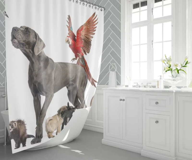 Captivating Pets Medley Furry Companions Shower Curtain 1