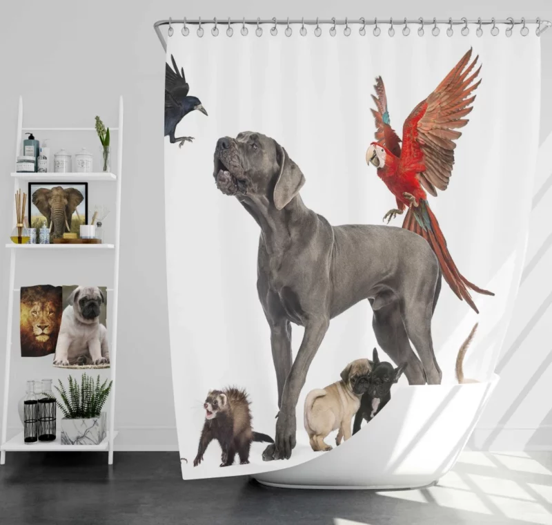 Captivating Pets Medley Furry Companions Shower Curtain