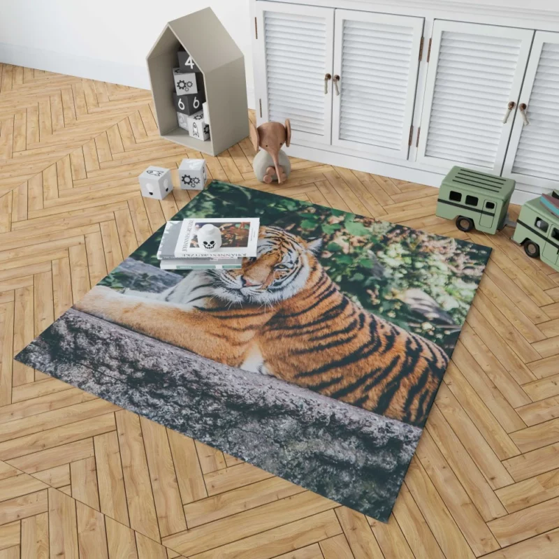 Captivating Tiger Gaze Enigmatic Intrigue Rug 1