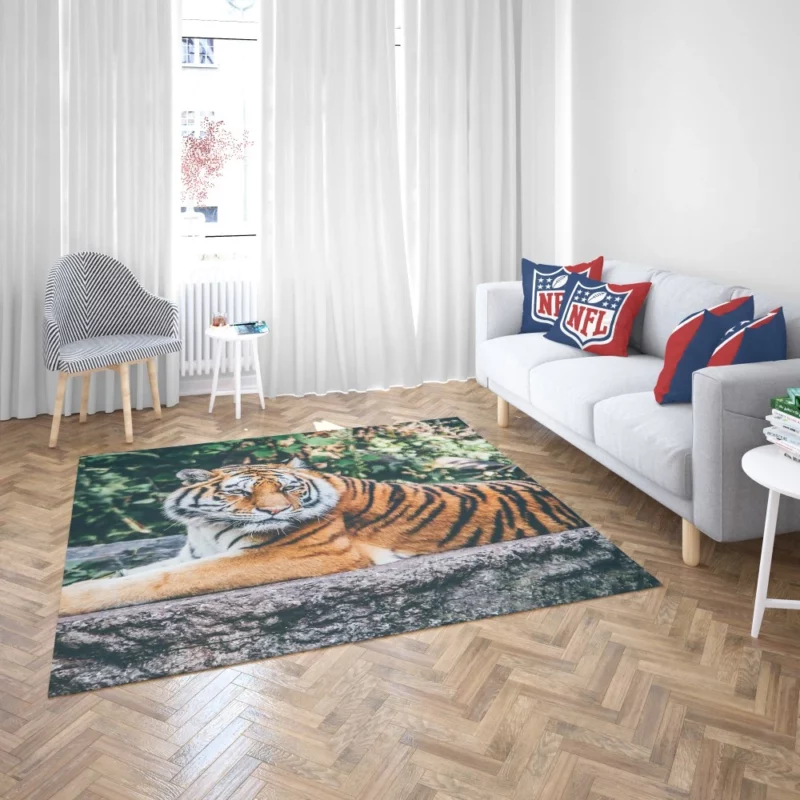 Captivating Tiger Gaze Enigmatic Intrigue Rug 2