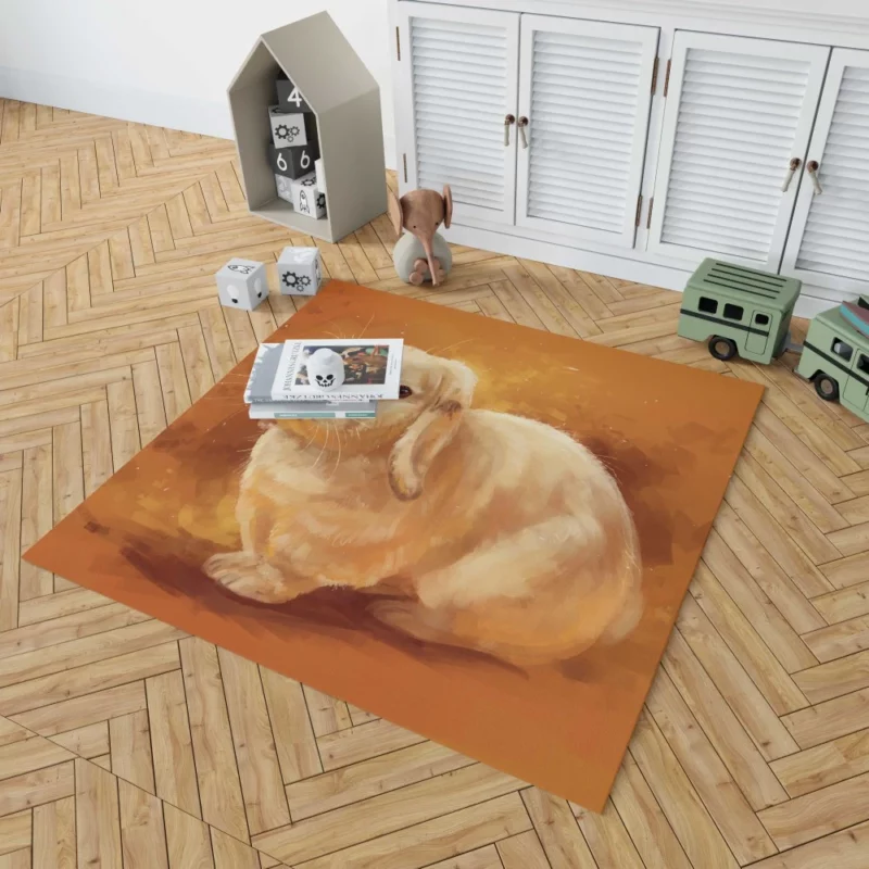 Cat & Dog Duo Unlikely Companionship Rug 1