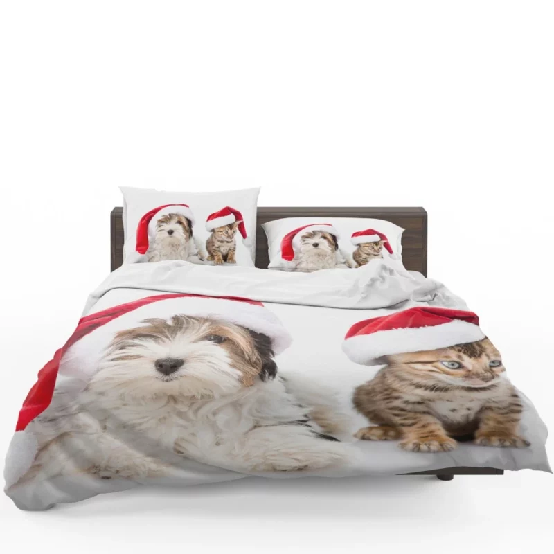 Cat & Dog Santa Playtime Festive Frolic Bedding Set