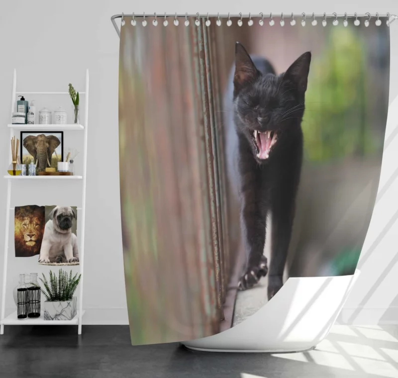 Cat Enigmatic Aura Shower Curtain