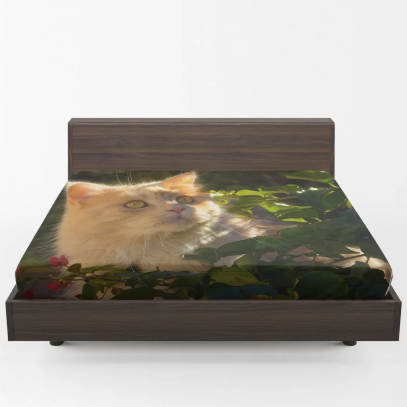 Cat Enigmatic Presence Mysterious Gaze Fitted Sheet