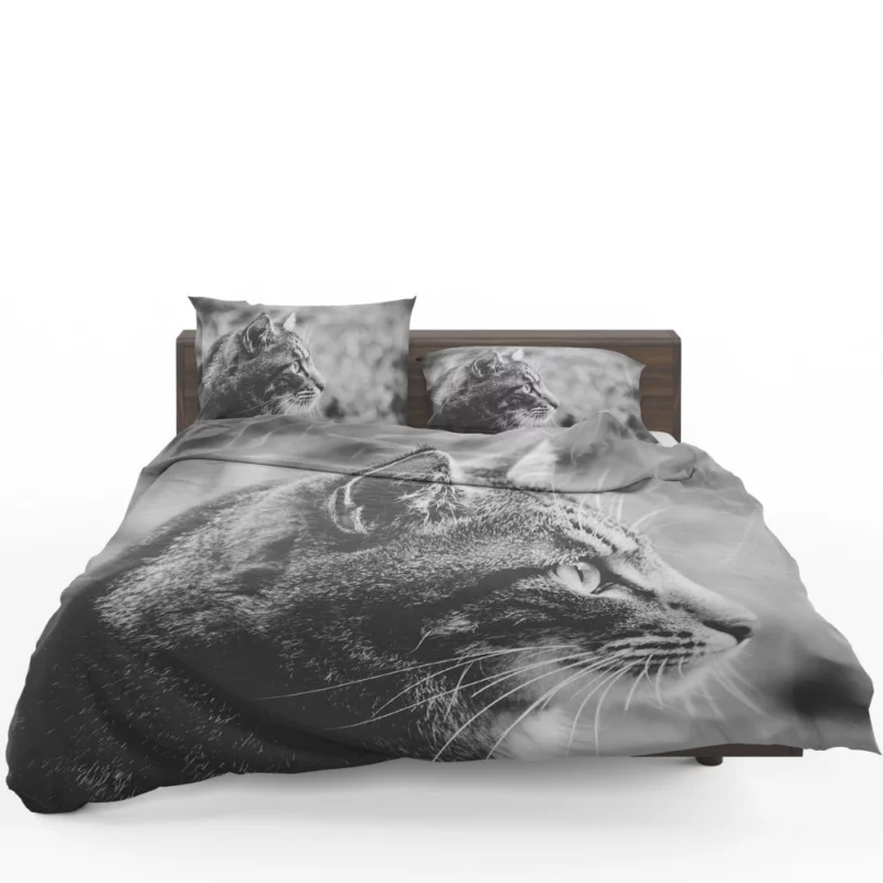 Cat Monochrome Intrigue Feline Charisma Bedding Set