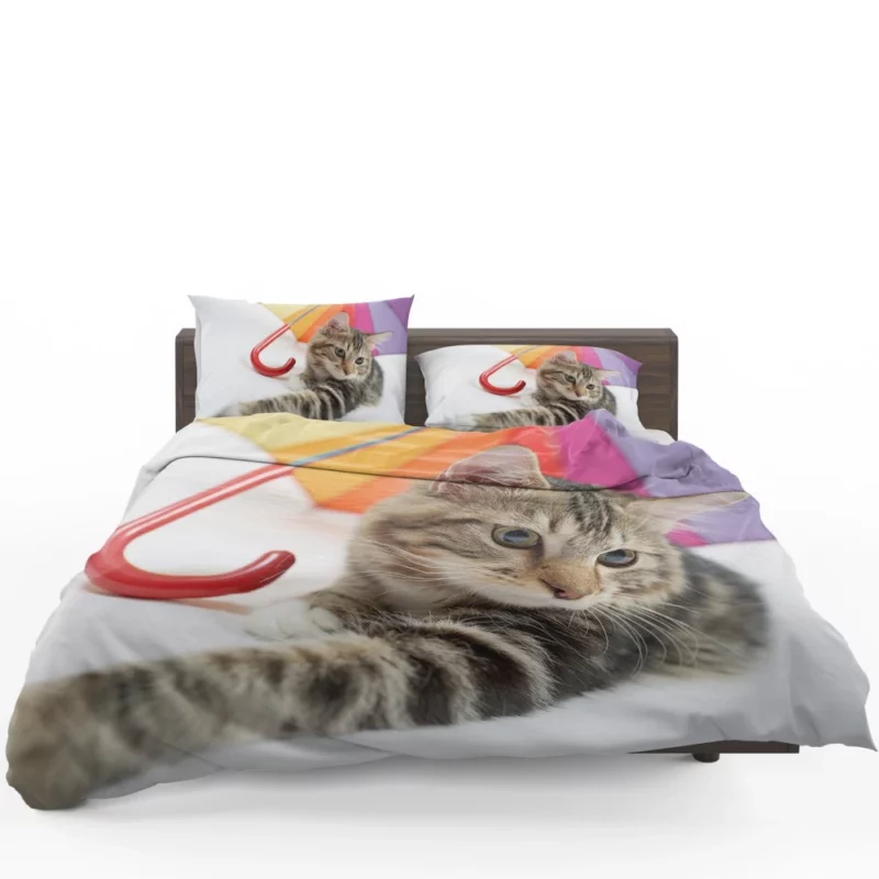 Cat Umbrella Moment Whimsical Charm Bedding Set