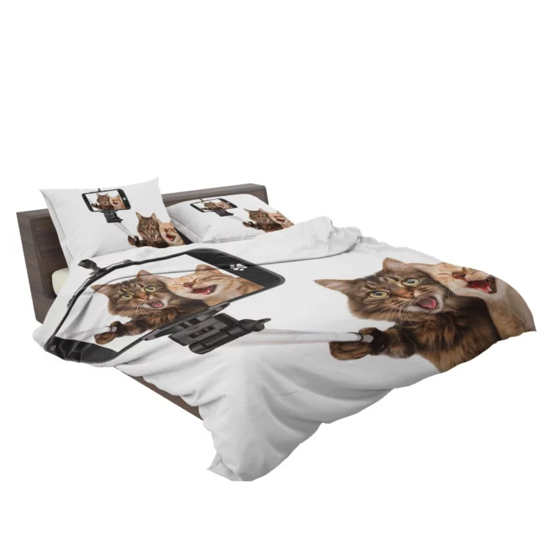 Cat and Dog Selfie Furry Companionship Bedding Set 2