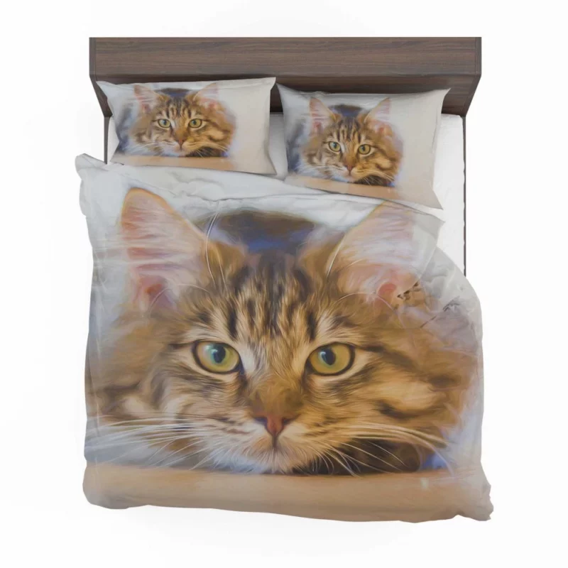 Cat in Artistic Oil Paint Filter Feline Elegance Bedding Set 1