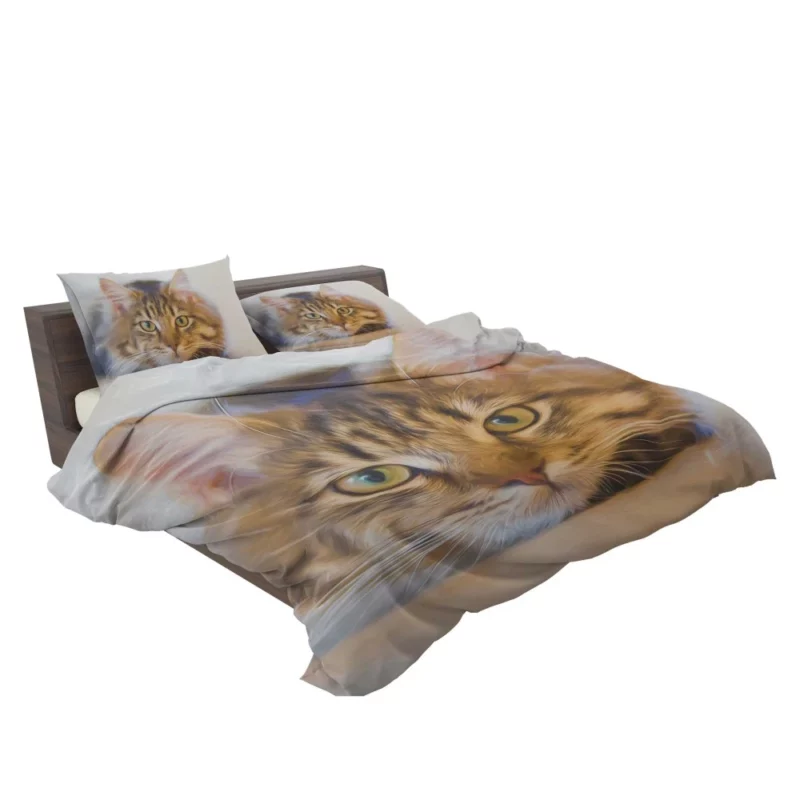 Cat in Artistic Oil Paint Filter Feline Elegance Bedding Set 2