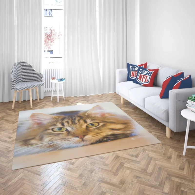 Cat in Artistic Oil Paint Filter Feline Elegance Rug 2