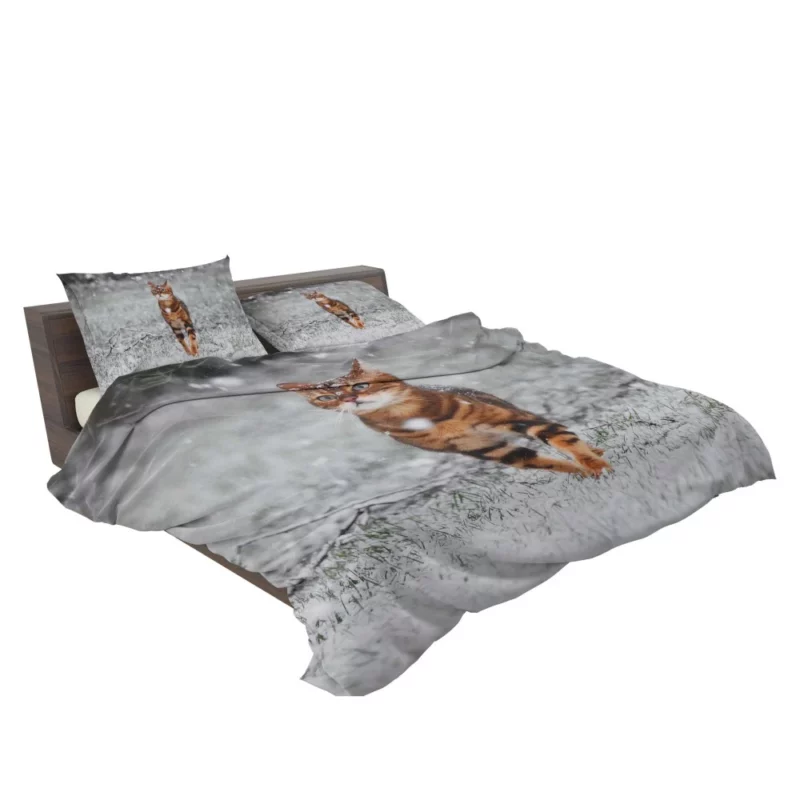 Cat in Snowfall Winter Whimsy Bedding Set 2