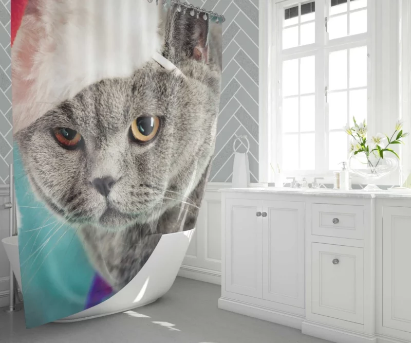 Charm of Play Cat Whisker Antics Shower Curtain 1