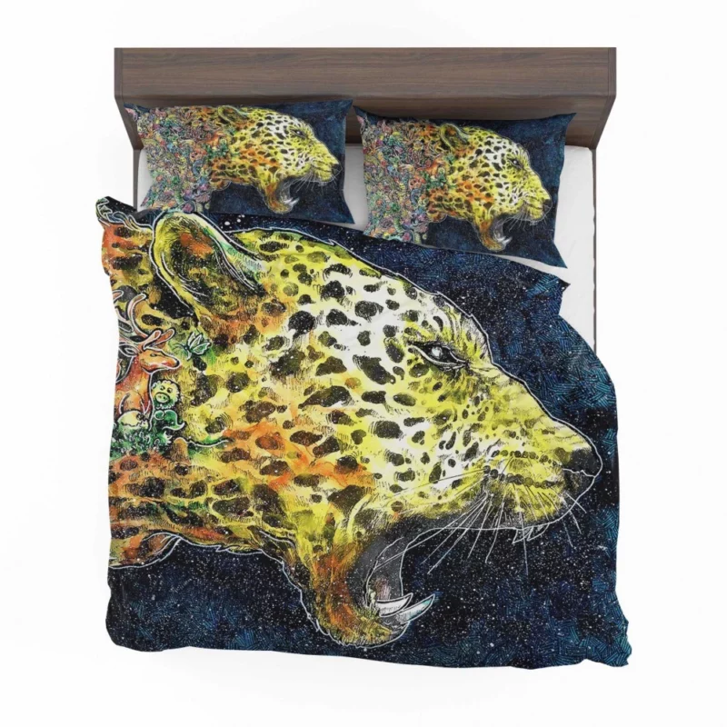 Cheetah Tiger Roaming the Digital Wilderness Bedding Set 1