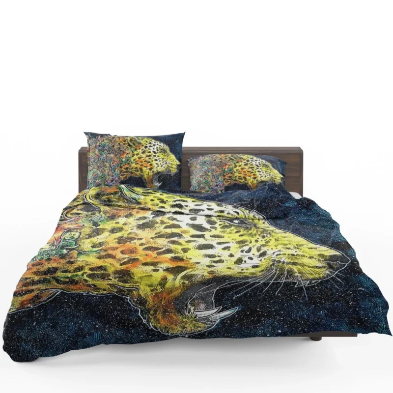 Cheetah Tiger Roaming the Digital Wilderness Bedding Set