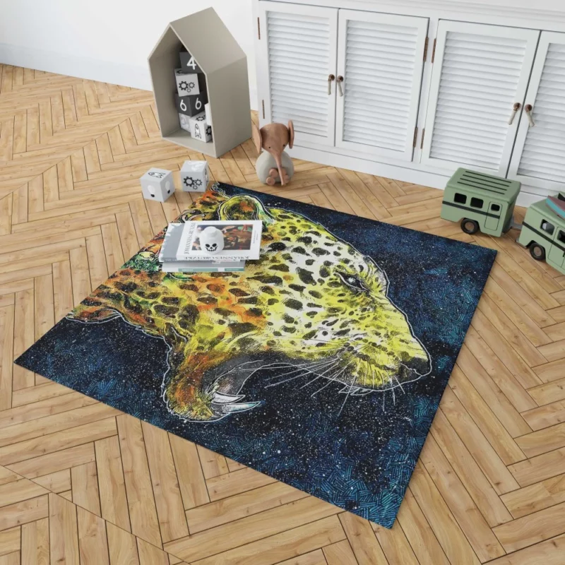 Cheetah Tiger Roaming the Digital Wilderness Rug 1