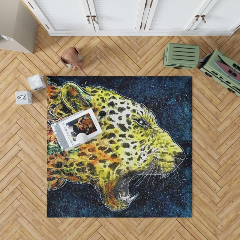 Cheetah Tiger Roaming the Digital Wilderness Rug