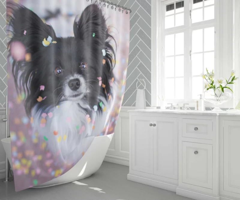 Chihuahua Festive Charm Confetti Play Shower Curtain 1