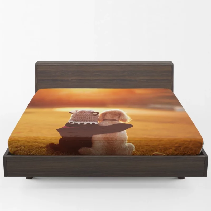 Child Sunset Silhouette Innocence & Beauty Fitted Sheet