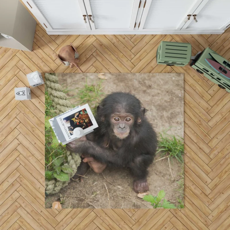 Chimpanzee Playful Antics Primate Joy Rug