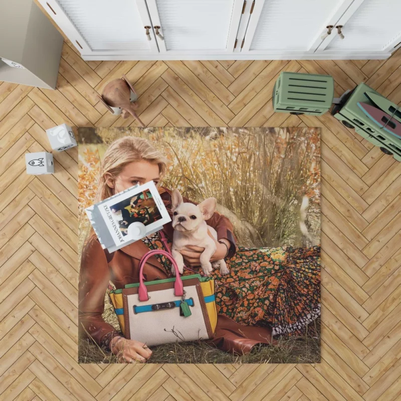 Chloë Grace Moretz with Bulldog Celebrity Rug