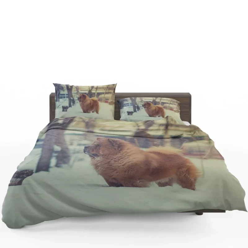 Chow Chow in Winter Wonderland Bedding Set