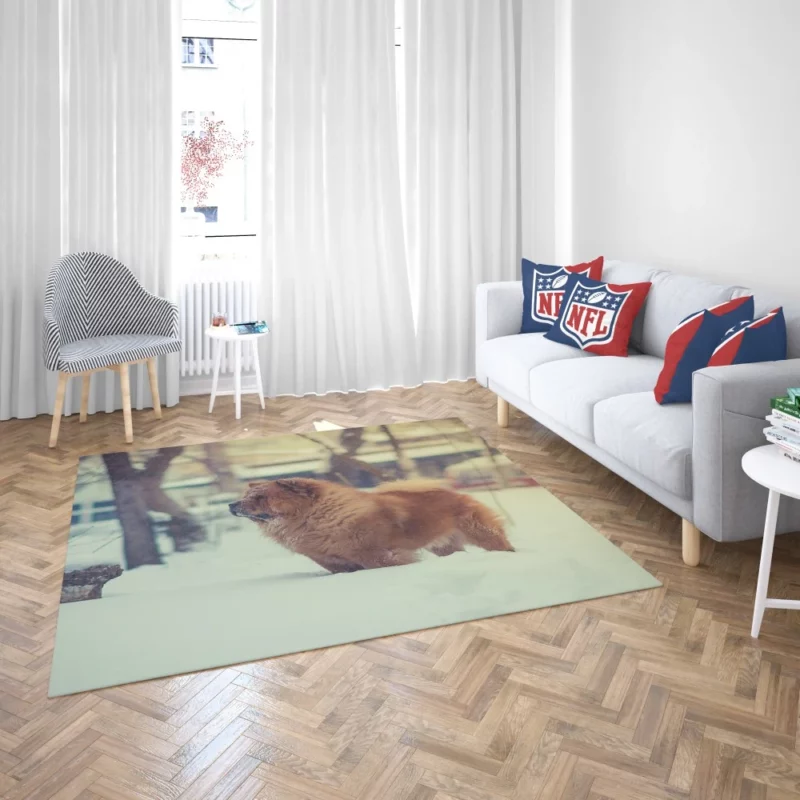 Chow Chow in Winter Wonderland Rug 2