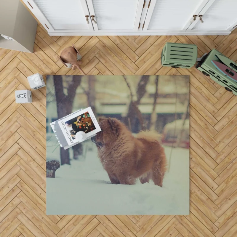 Chow Chow in Winter Wonderland Rug