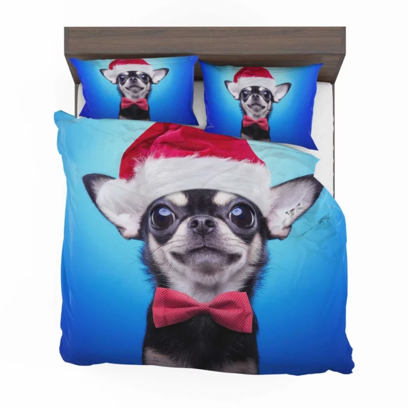 Christmas Chihuahua Santa Delight Bedding Set 1