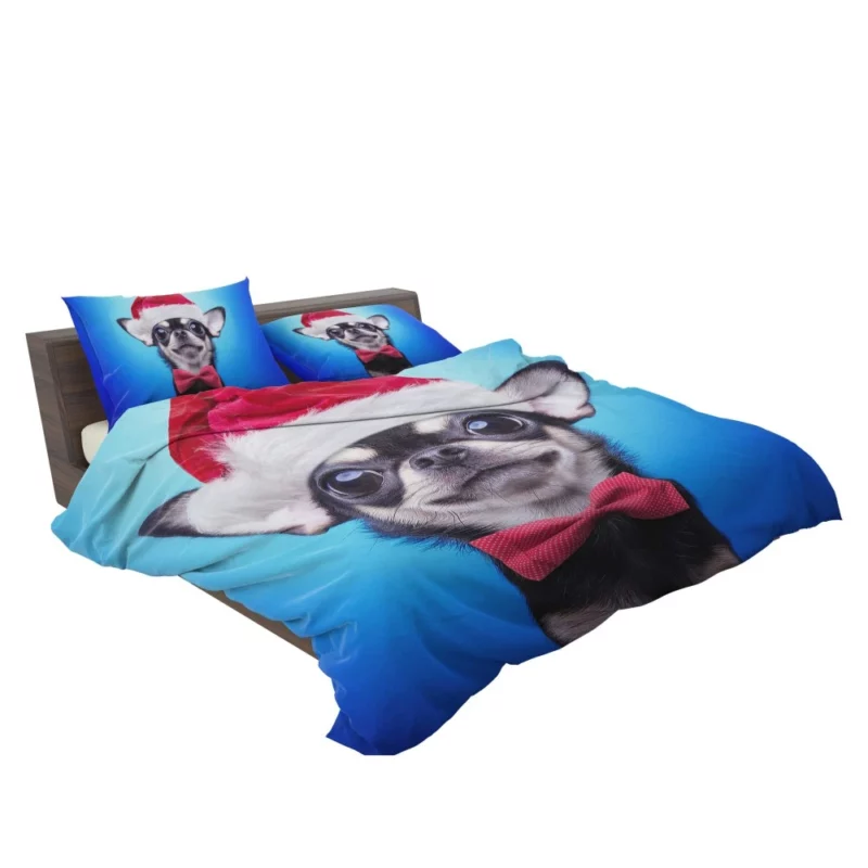 Christmas Chihuahua Santa Delight Bedding Set 2