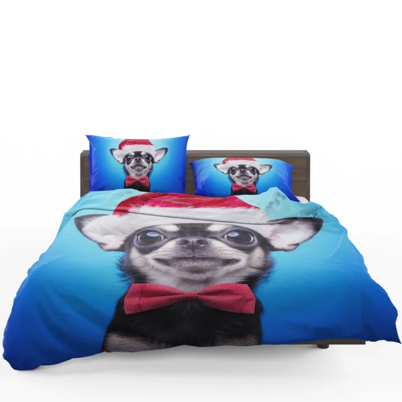 Christmas Chihuahua Santa Delight Bedding Set