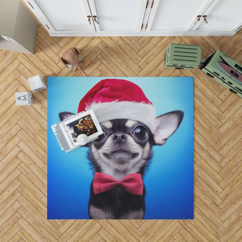 Christmas Chihuahua Santa Delight Rug