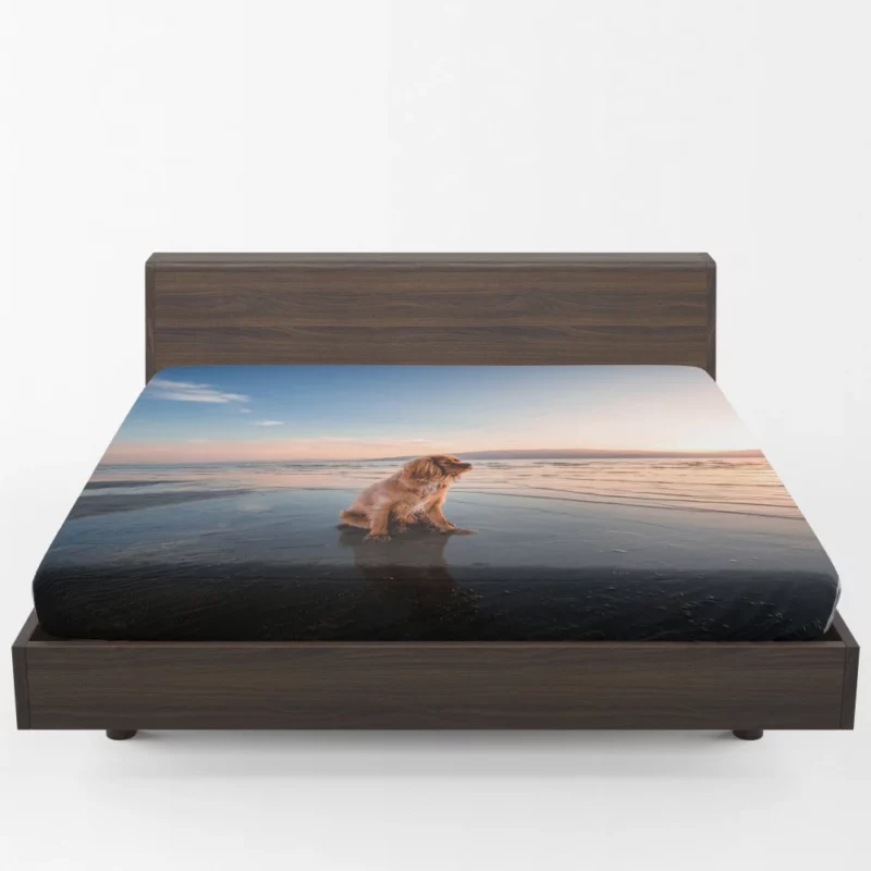 Cocker Spaniel Beach Play Furry Adventure Fitted Sheet